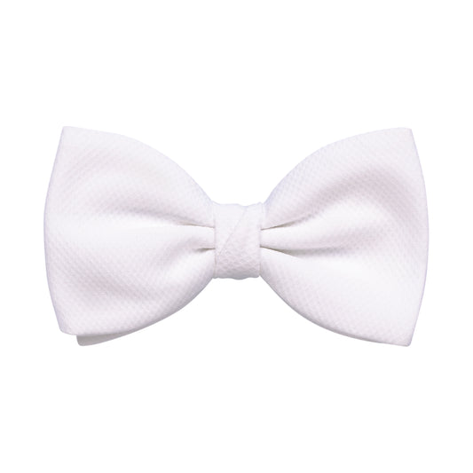 Waffle Cotton Bow Tie in White