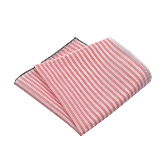 Cotton Pocket Square in Red and White