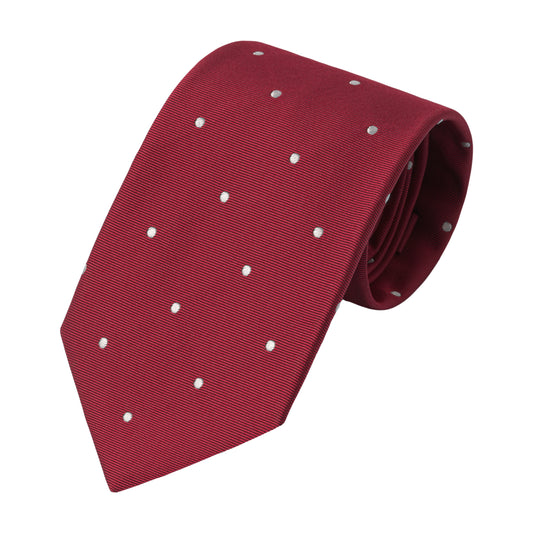 Polka Dot Silk Tie in Red