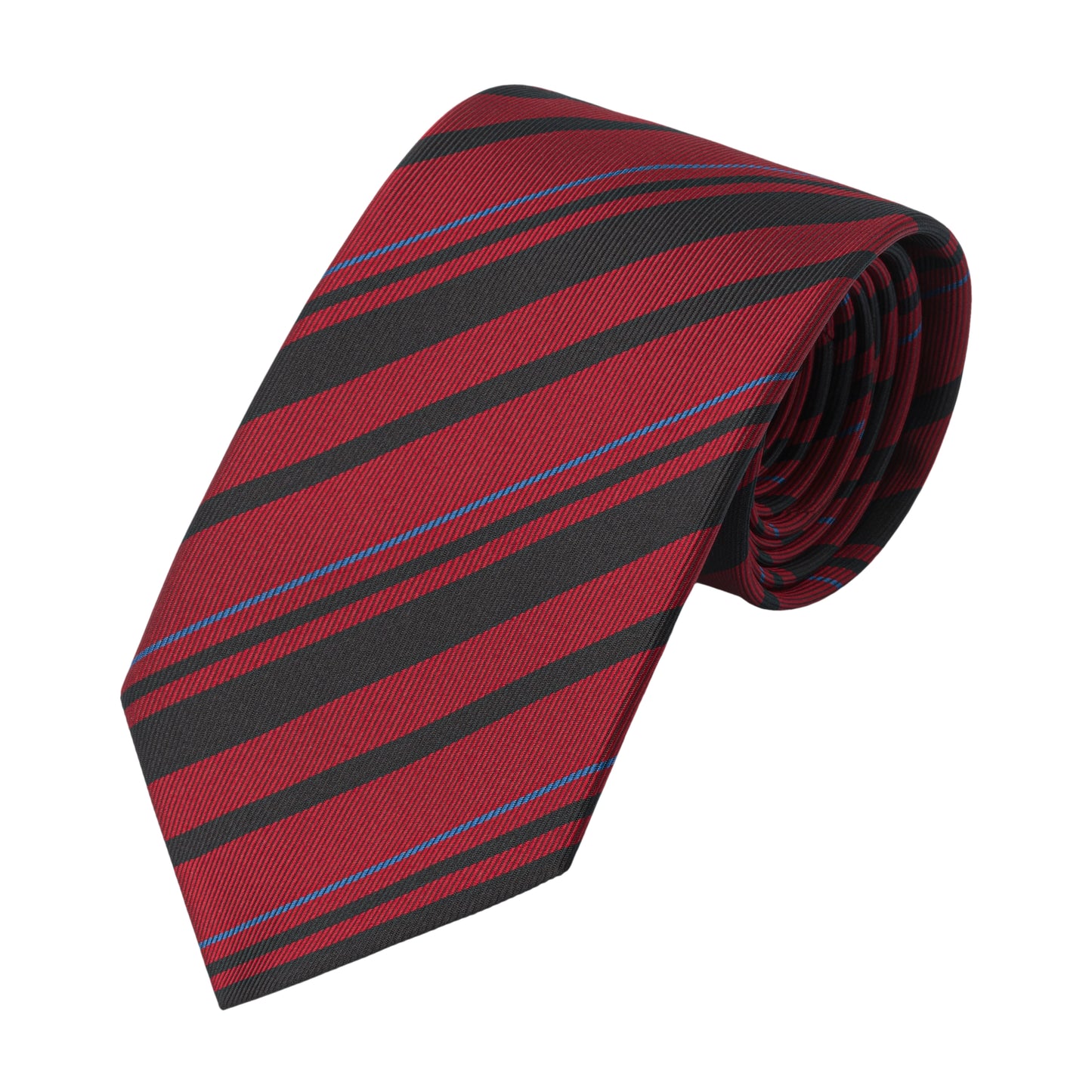 Regimental Jacquard Silk Tie in Red and Black