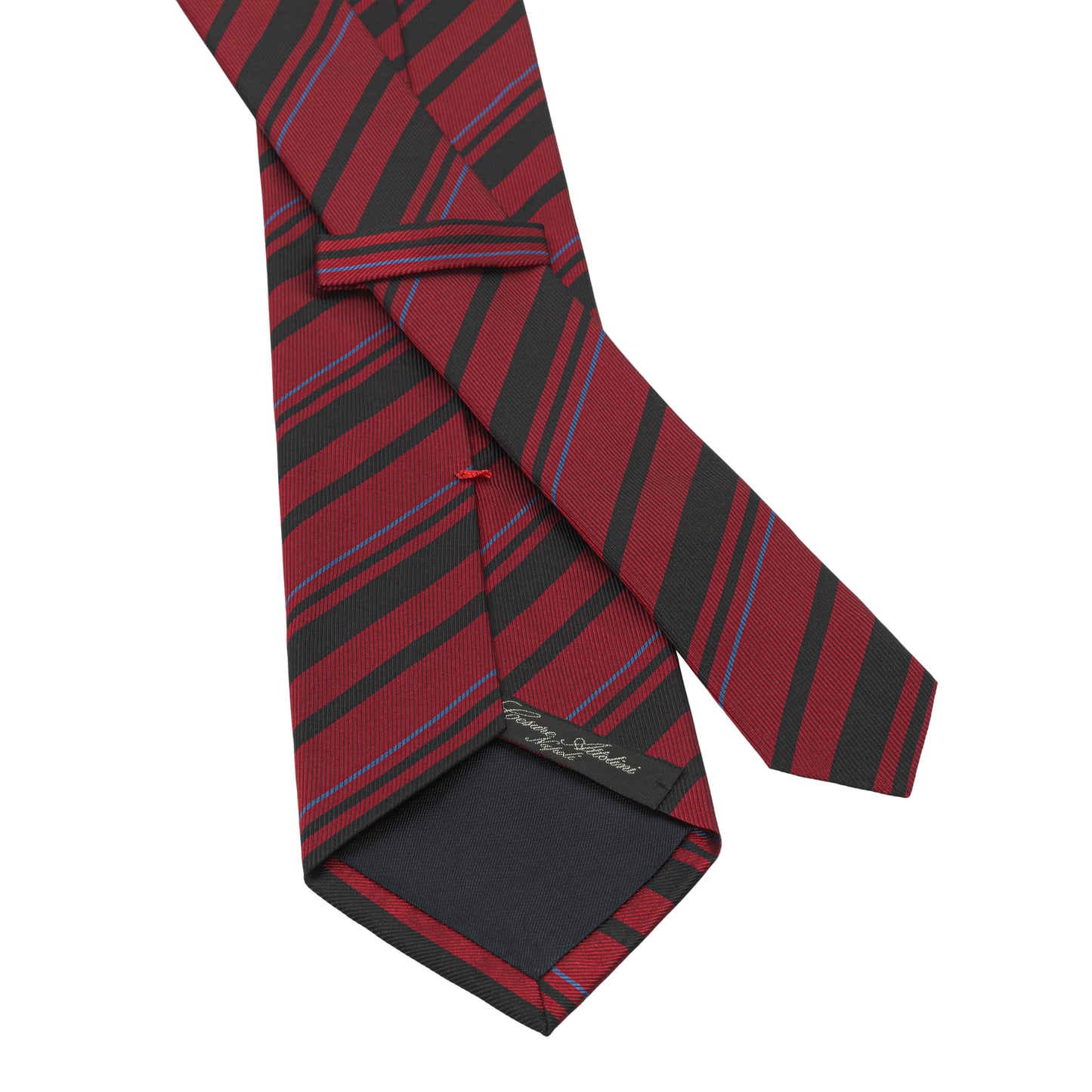 Regimental Jacquard Silk Tie in Red and Black