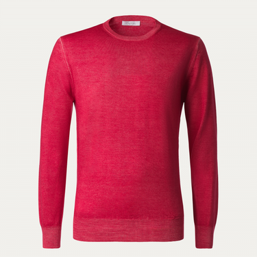 Cruciani Crew-Neck Wool Sweater in Pink - SARTALE