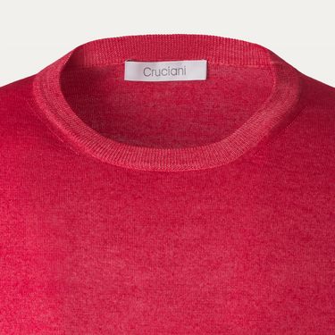 Cruciani Crew-Neck Wool Sweater in Pink - SARTALE