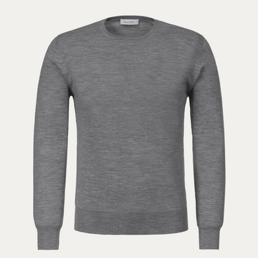 Cruciani Crew-Neck Super Soft Wool Sweater in Light Grey - SARTALE