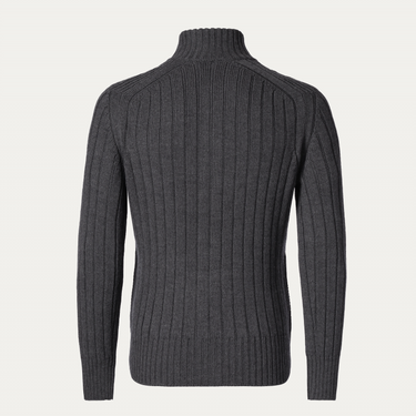 Cruciani Zip-Up Wool Sweater in Grey - SARTALE