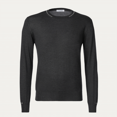 Cruciani Crew-Neck Cashmere and Silk-Blend Sweater in Dark Grey - SARTALE