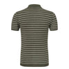 Striped Silk and Linen-Blend Polo Shirt in Green