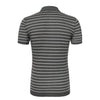 Striped Silk and Linen-Blend Polo Shirt in Grey