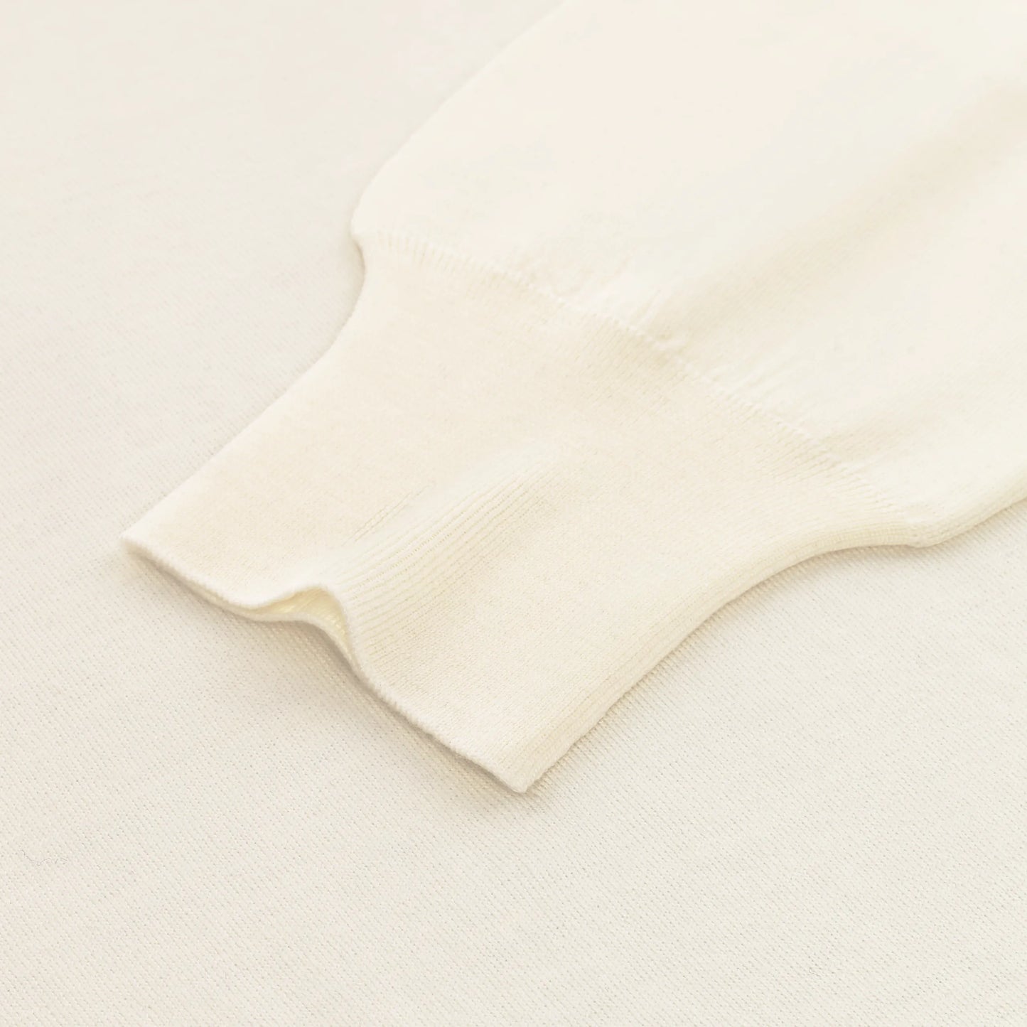 Wool Long Sleeve Polo Shirt in White