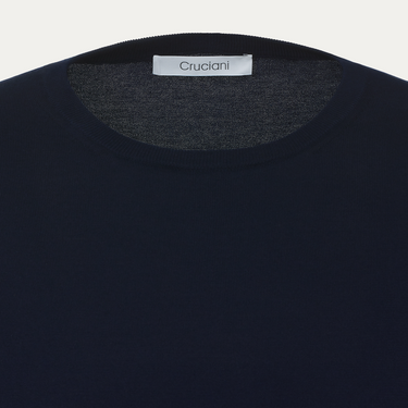Suéter tipo camiseta de algodón de color azul oscuro