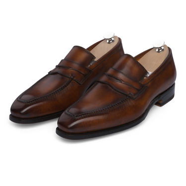 "Capitano" Penny Loafer with Hand-sewn Apron Tassels in Burnt