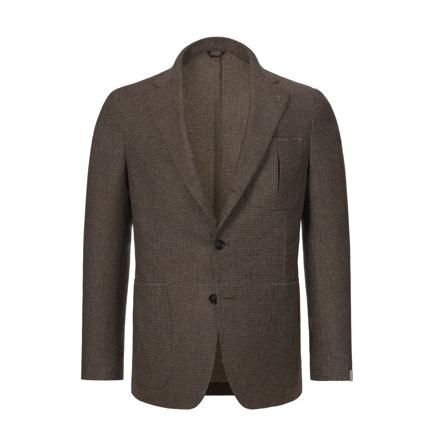 Single-Breasted Wool Jacket in Brown and White. Exclusively Made for Sartale