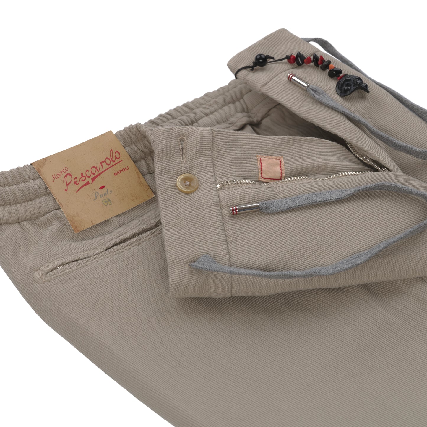 Slim-Fit Cotton-Blend Trousers in Raffia Grey