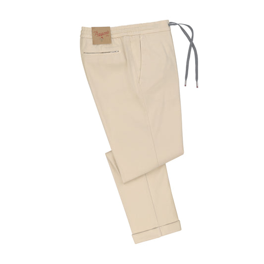 Slim-Fit Cotton-Blend Trousers in Vintage White