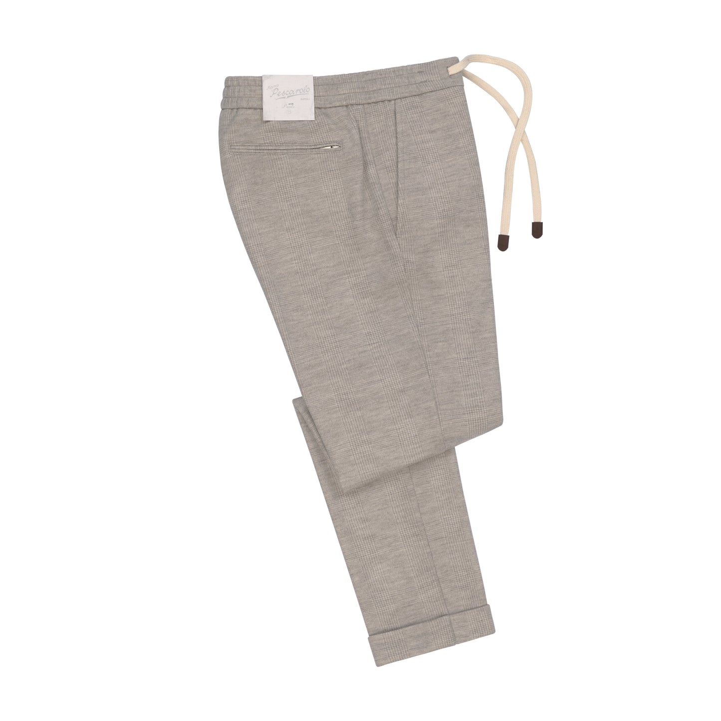 Slim-Fit Wool Trousers in Light Brown Melange