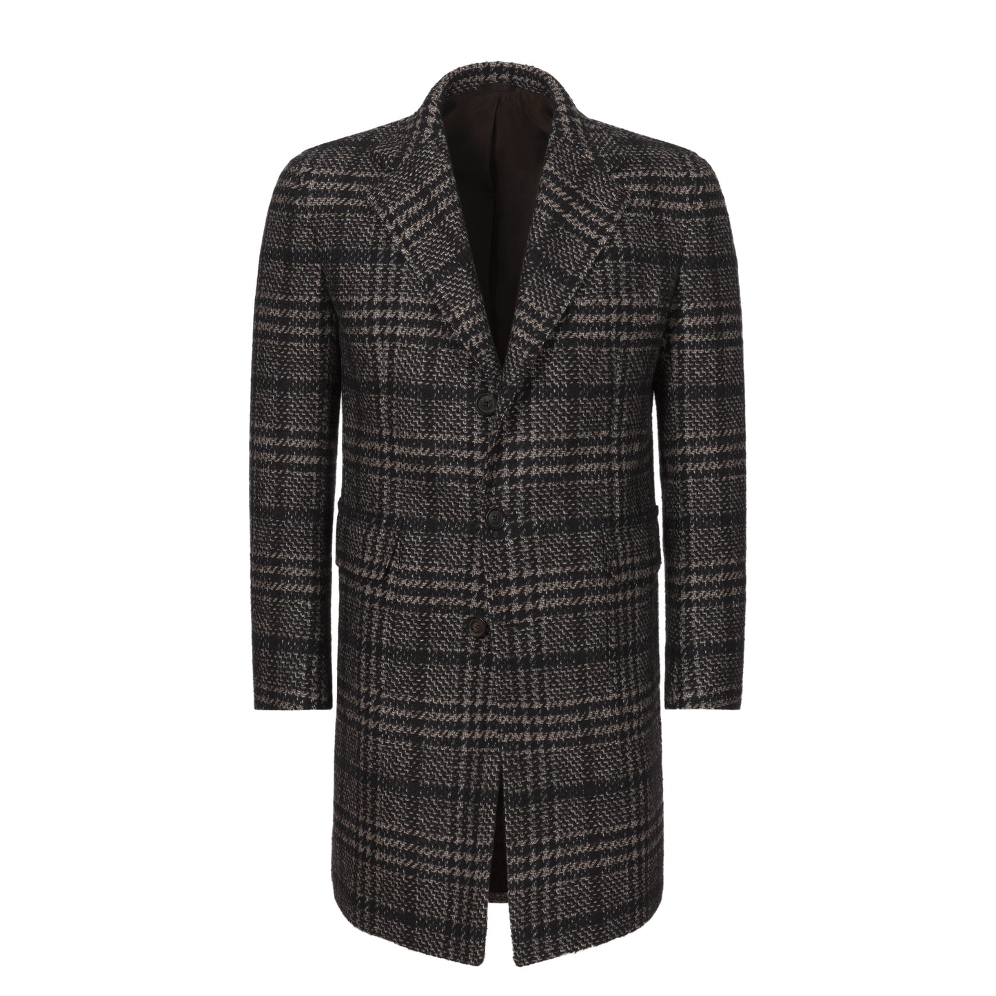 Single-Breasted Wool Coat in Black and Warm White. Exclusively Made for Sartale