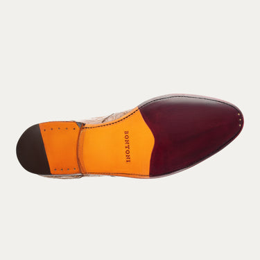 Bontoni "Cipriani" Five-Eyelet Crocodile Oxford with Hand-Stitched Cap Toe - SARTALE