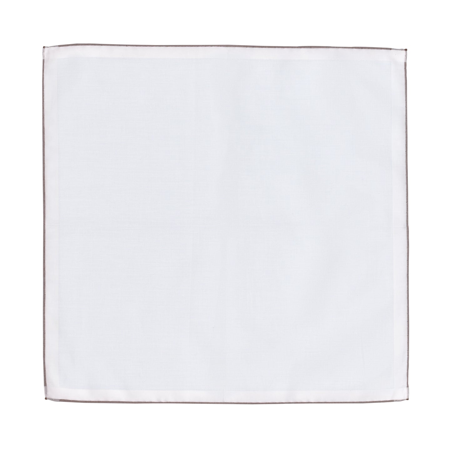 Einstecktuch aus Baumwolle in Weiß mit braunen Kanten