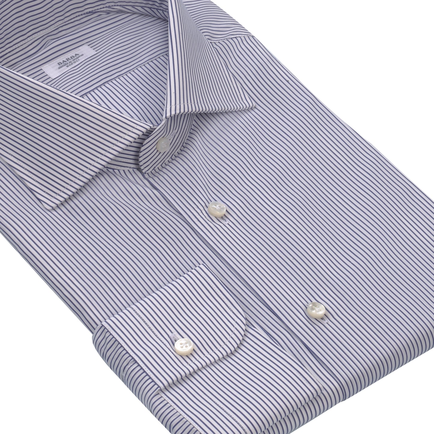 Cotton Navy-Striped Shirt in Blue and White