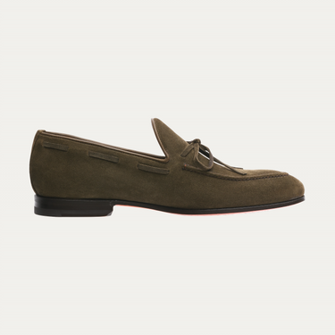Bontoni "De Sica" Suede Loafer with Hand-Stitched Details - SARTALE