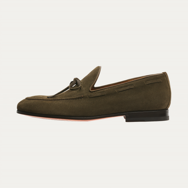 Bontoni "De Sica" Suede Loafer with Hand-Stitched Details - SARTALE
