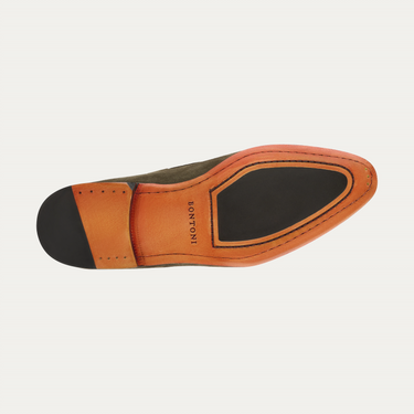 Bontoni "De Sica" Suede Loafer with Hand-Stitched Details - SARTALE