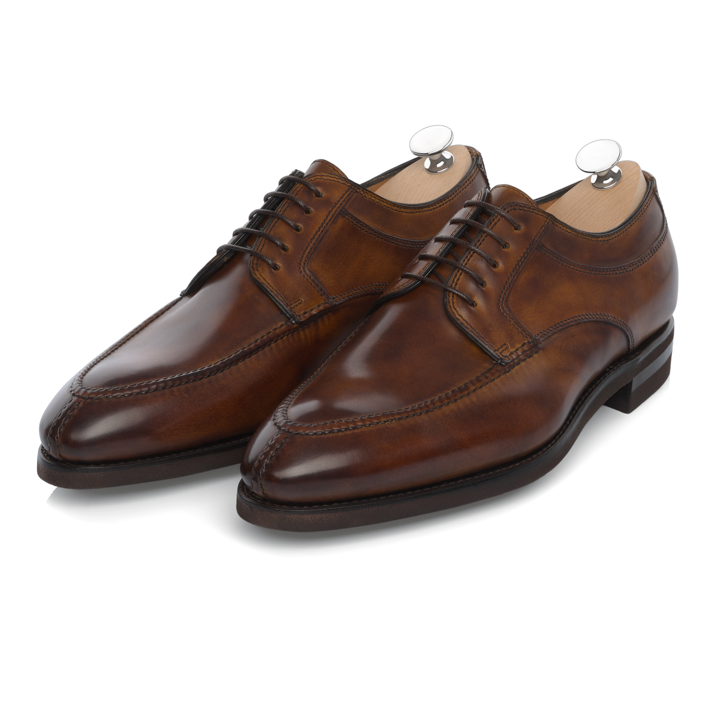 "Quasimodo" Five-Eyelet Split Toe Derby with Hand-Stitched Details in Brown