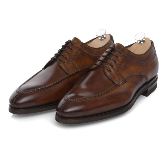 "Quasimodo" Five-Eyelet Split Toe Derby with Hand-Stitched Details in Brown