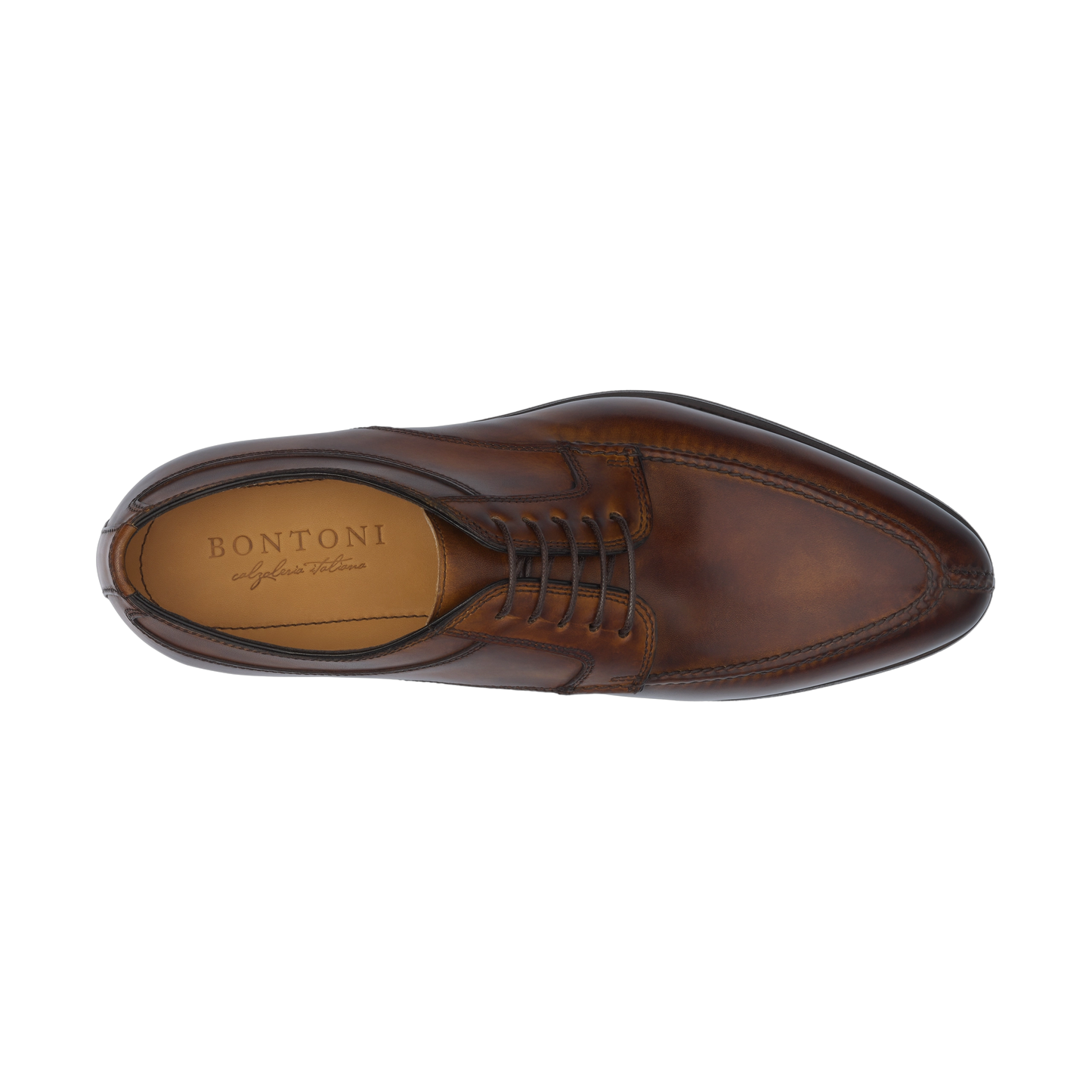 "Quasimodo" Five-Eyelet Split Toe Derby with Hand-Stitched Details in Brown