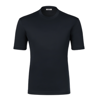 Cotton Crew-Neck T-Shirt in Navy Blue