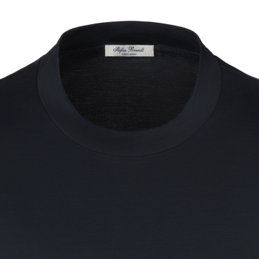 Cotton Crew-Neck T-Shirt in Navy Blue