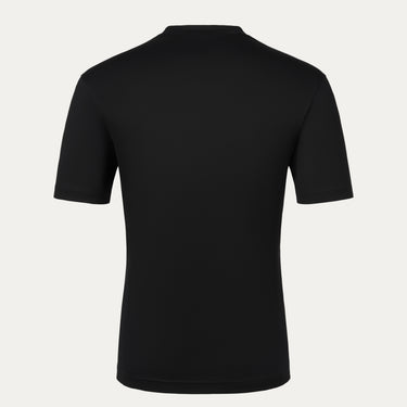 Camiseta de algodón con cuello redondo en color negro