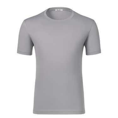 Cotton Crew-Neck T-Shirt in Light Grey