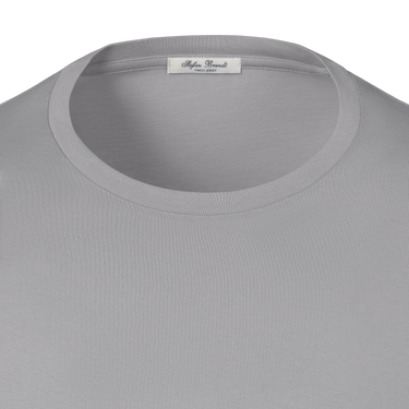 Cotton Crew-Neck T-Shirt in Light Grey