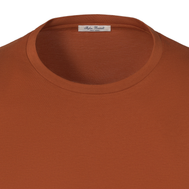 Cotton Crew-Neck T-Shirt in Rust