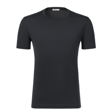 Cotton Crew-Neck T-Shirt in Navy Blue