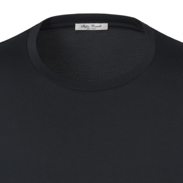 Cotton Crew-Neck T-Shirt in Navy Blue