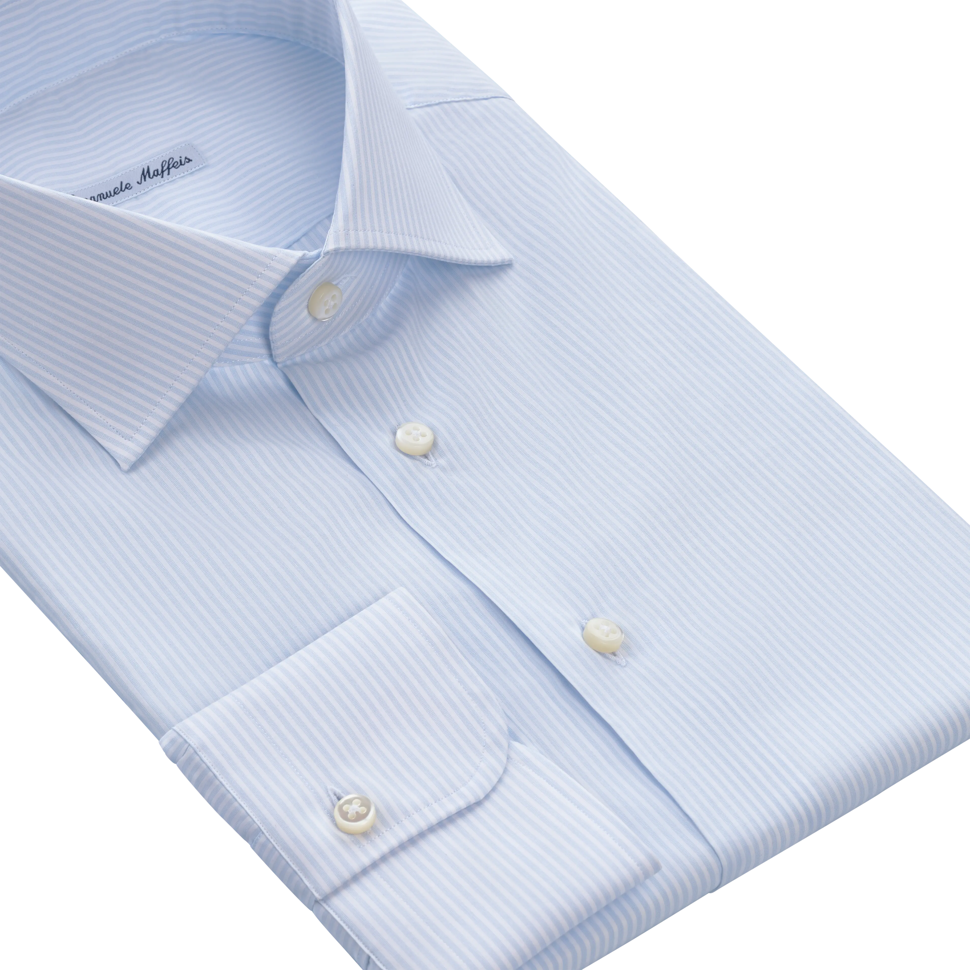 enzo dress shirts Enzo Blue Twill Barrel-cuffed Dress Shirt