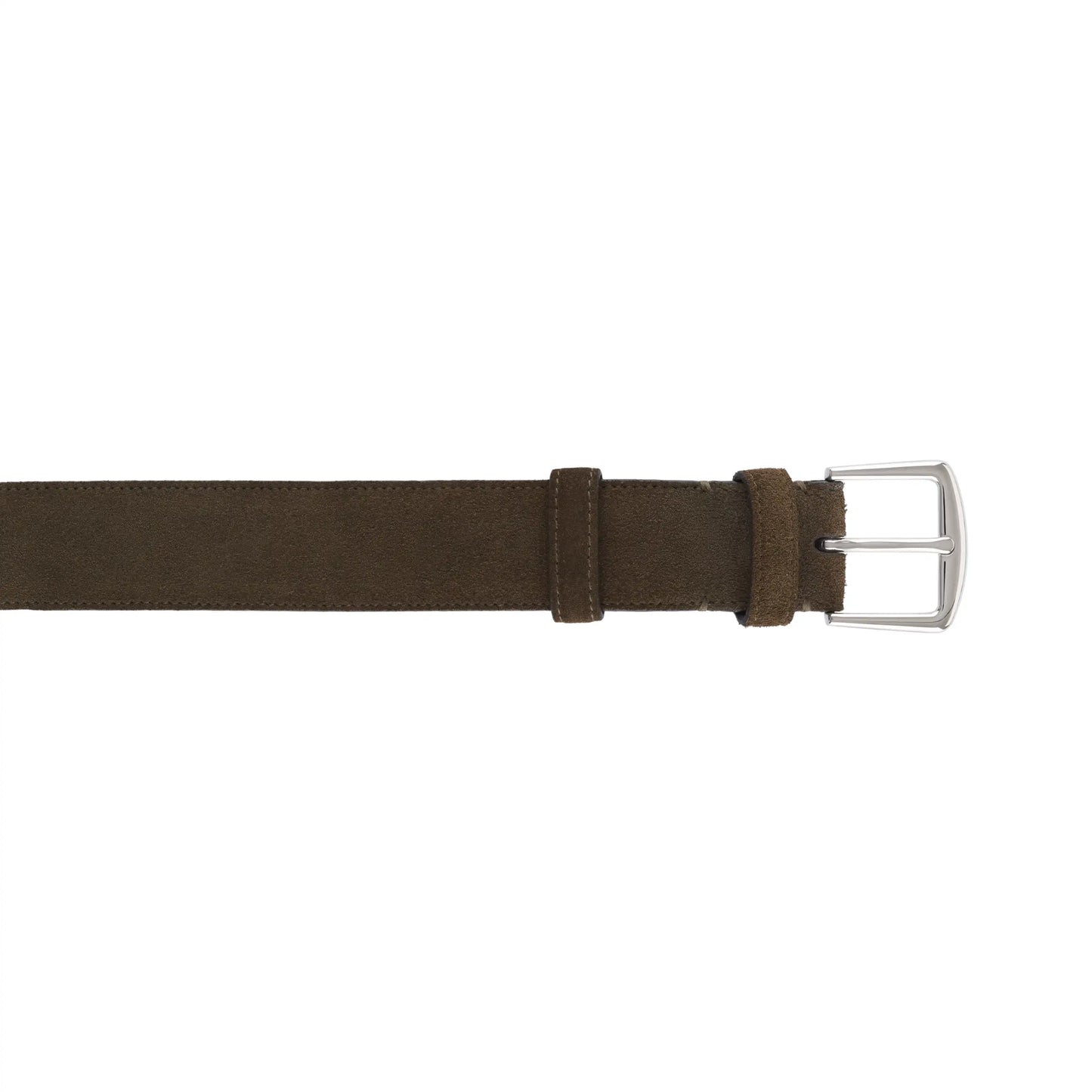 Suede Leather Belt in Olive Green