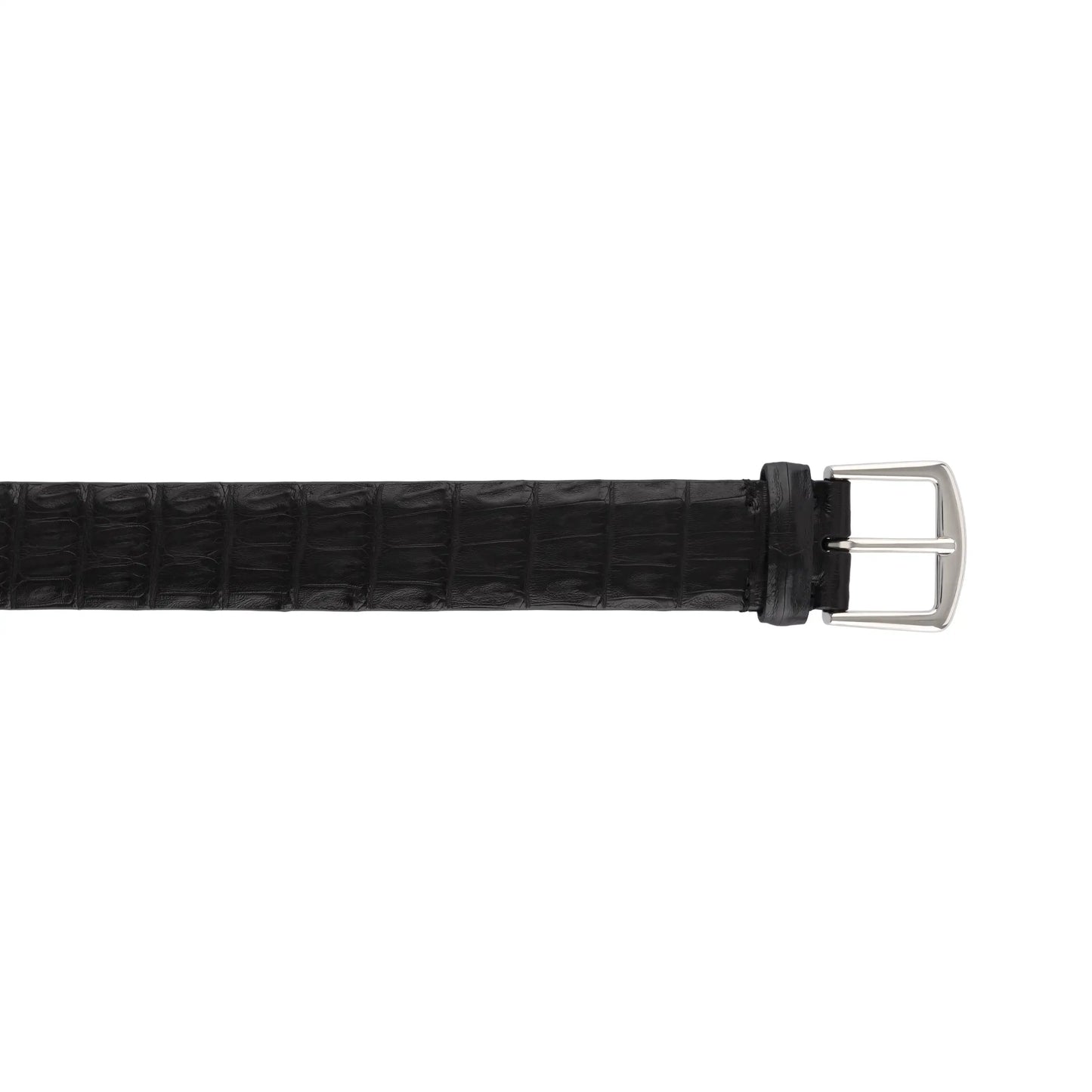 Caiman Leather Belt in Black