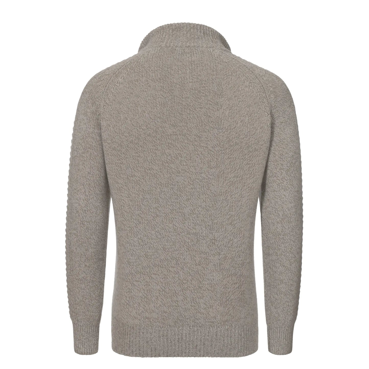 Cashmere Half-Zip Sweater in Beige Melange