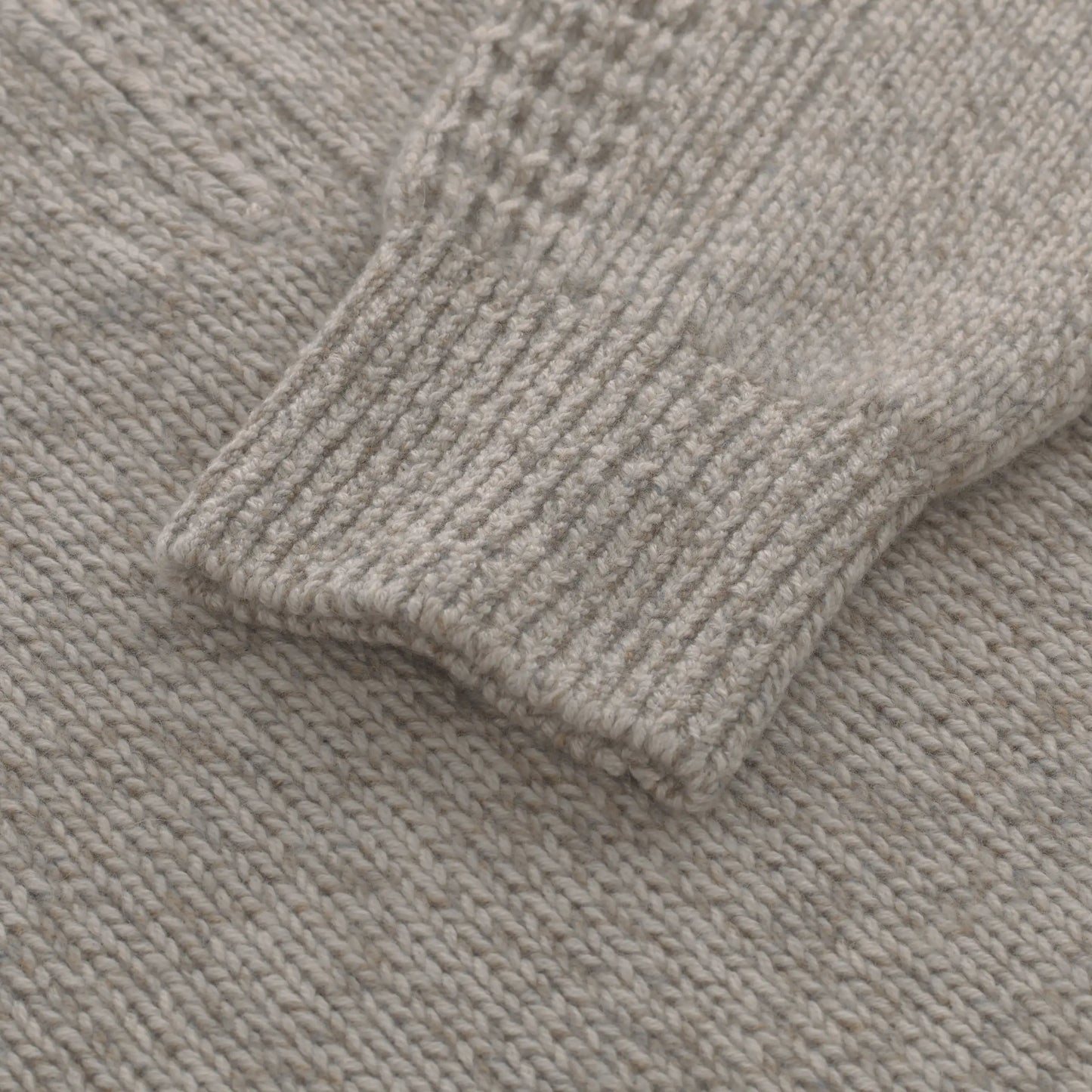 Cashmere Half-Zip Sweater in Beige Melange