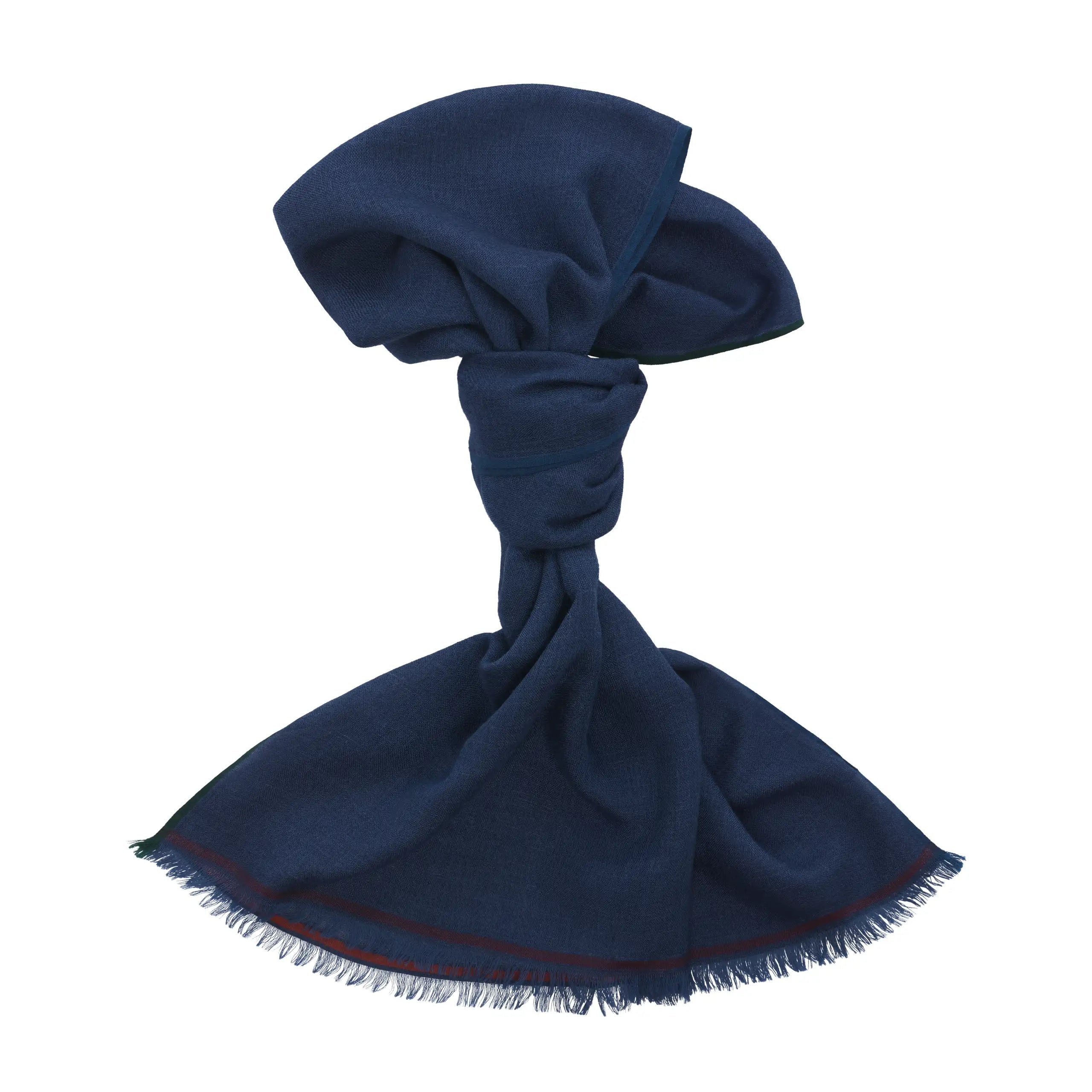 Cashmere-Blend Scarf in Navy Blue