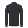 Cotton and Silk-Blend Zip-Up Sweater in Dark Blue