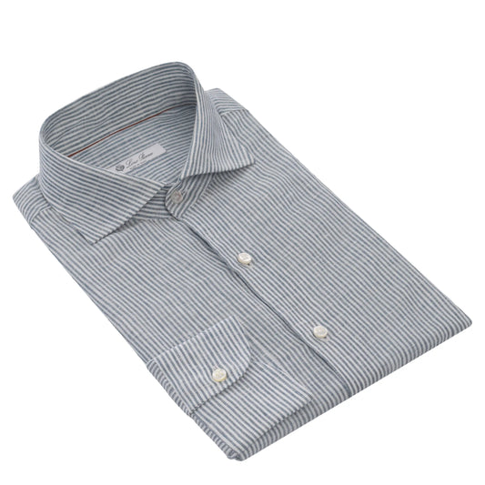 Arizona Striped Linen Shirt in Blue and White