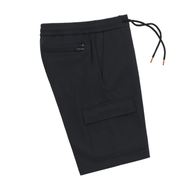 Stretch Cargo Bermuda Shorts in Navy Blue