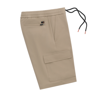 Stretch Cargo Bermuda Shorts in Sand Beige
