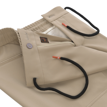 Stretch Cargo Bermuda Shorts in Sand Beige