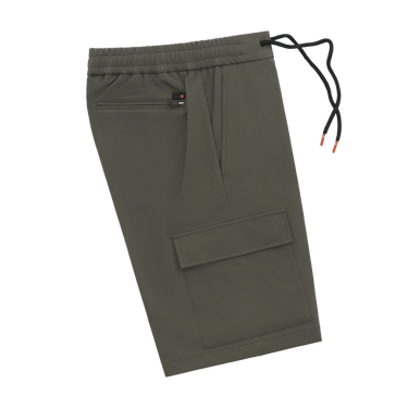 Stretch Cargo Bermuda Shorts in Olive Green