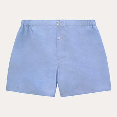 Striped Cotton Boxer Shorts in Sky Blue